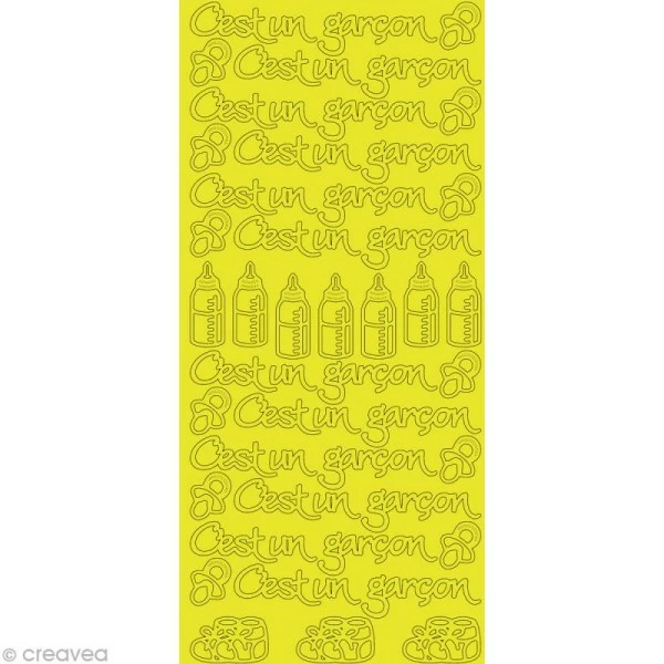 Geca Diffusion Autocollant Peel Off C'est Un Garçon Or 1 Geca Diffusion Autocollant Peel Off C'est Un Garçon Or