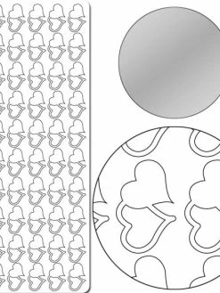 Vaessen Creative Autocollant Peel Off Duo De Coeurs Argent