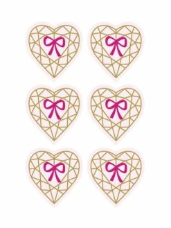 Rayher Autocollants 3D 4 Cm - Cœur Diamant Sur Fond Rose Clair