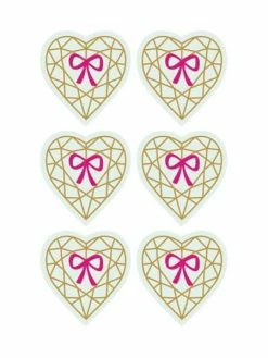 Rayher Autocollants 3D 4 Cm - Cœur Diamant Sur Fond Vert Clair