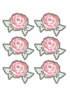Rayher Autocollants 3D Ø 4cm - Rose Sur Fond Gris