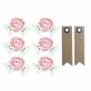 AUCUNE Autocollants 3D Rose Romantique Contour Blanc + 20 étiquettes Kraft Fanion