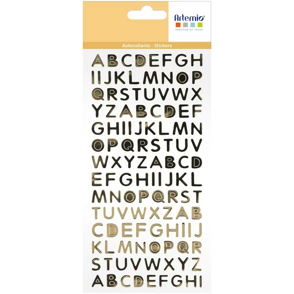 Autocollants Alphabet Artemio Collection On Se Marie - Doré - 1 Feuille 1 Autocollants Alphabet Artemio Collection On Se Marie - Doré - 1 Feuille