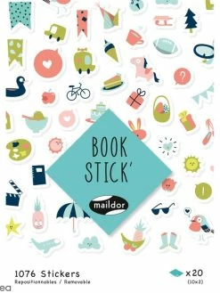 Maildor Autocollants Book Stick A6 - Journal - 1076 Pcs