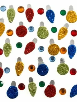 Tricot Créations Autocollants De Noël Pailletés Lumière De Sapin X 40 - Embellissement Noël