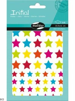 Maildor Autocollants Initial - Etoiles Multicolores - 212 Pcs