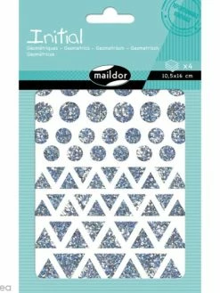 Maildor Autocollants Initial Holographiques - Géométriques - 200 Pcs