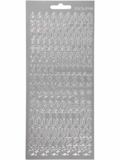 Creativ Company Autocollants Peel Off Alphabet - Argenté - 1 Pce