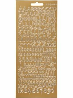 Creativ Company Autocollants Peel Off Alphabet Ethnique - Doré - 1 Pce