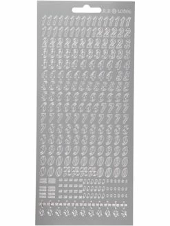 Creativ Company Autocollants Peel Off Numéros - Argenté - 1 Pce