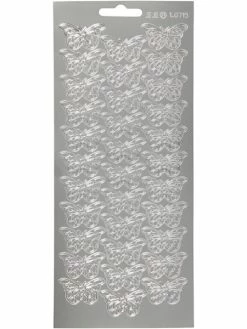 Creativ Company Autocollants Peel Off Papillons - Argenté - 1 Pce