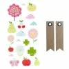 AUCUNE Autocollants Puffies Fruits Adorables + 20 étiquettes Kraft Fanion