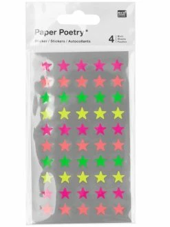 Autocollants Rico Design - Étoiles Néon - 0,9 Cm - 200 Pcs