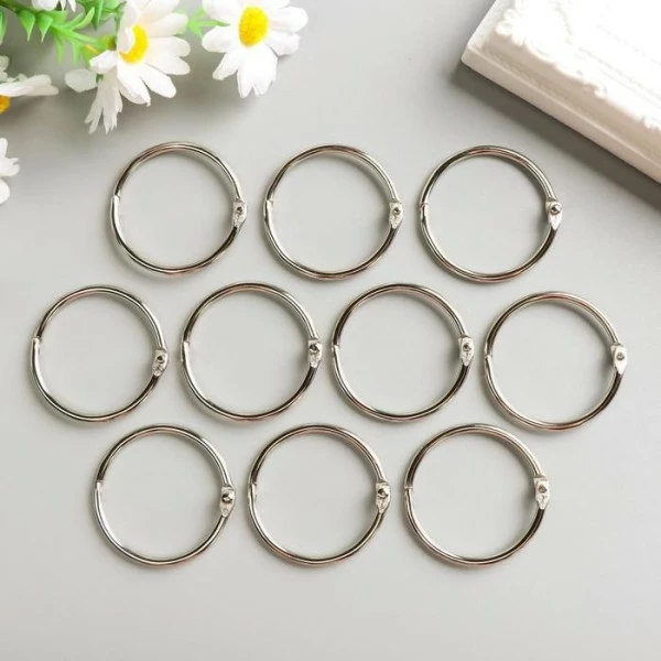 Czech Beads Exclusive Bagues Pour Projets De Bricolage, Album Avec, 3, Pour Albums Photo, "argent" Lot De 10 Pièces., D=4 3 Czech Beads Exclusive Bagues Pour Projets De Bricolage, Album Avec, 3, Pour Albums Photo, "argent" Lot De 10 Pièces., D=4 – Image 3