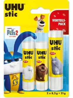 UHU® Bâtons De Colle Stic "PETS", 2x 8,2 G + 1x 21 G