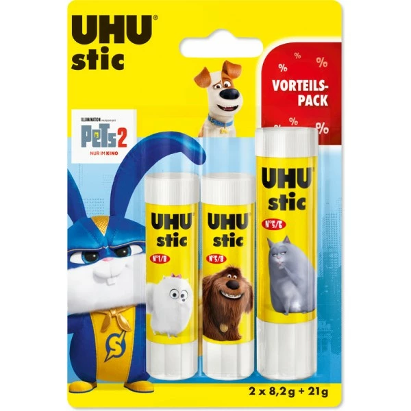 UHU® Bâtons De Colle Stic "PETS", 2x 8,2 G + 1x 21 G 1 UHU® Bâtons De Colle Stic "PETS", 2x 8,2 G + 1x 21 G