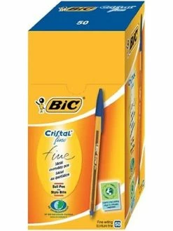 BIC Cristal Boîte De 50 Stylos-billes Bleu