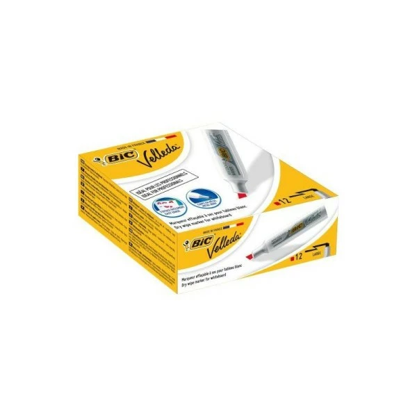 BIC Velleda Boite De 12 Feutres Effaçable à Sec Rouge 1 BIC Velleda Boite De 12 Feutres Effaçable à Sec Rouge
