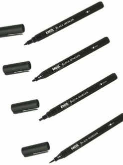 KREUL Black Marker Permanent - Set De 4 - Noir
