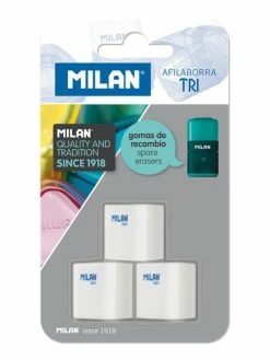 Milan Blister 3 Gommes En Prisme Triangulaire