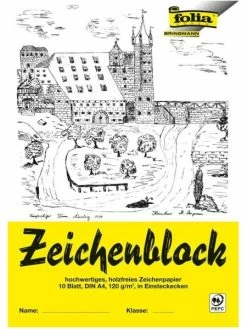 Bloc à Dessin - 120 G./m² - A4 - Blanc - Folia