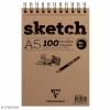 CLAIREFONTAINE Bloc à Dessin Sketch Et Croquis A5 - 90 Gr - 100 Feuilles