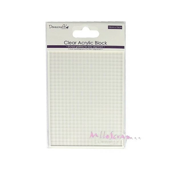 Bloc Acrylique Pour Tampon Transparent - Dovecraft - 10 X 15 Cm 1 Bloc Acrylique Pour Tampon Transparent - Dovecraft - 10 X 15 Cm