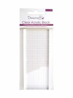 Dovecraft Bloc Acrylique Rectangulaire Pour Tampons Clear Et Non Montés
