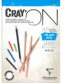 CLAIREFONTAINE Bloc Cray'on Encollé A5 50f 120g