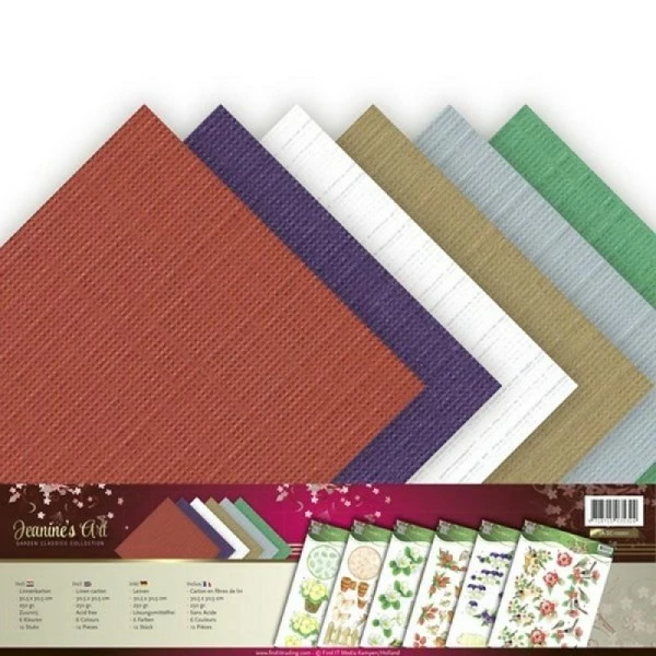 JEANINE S ART Bloc De 12 Cartons En Fibres De Lin 30.5 X 30.5 Cm Jeanines's Art GARDEN CLASSICS COLLECTION 1 JEANINE S ART Bloc De 12 Cartons En Fibres De Lin 30.5 X 30.5 Cm Jeanines's Art GARDEN CLASSICS COLLECTION