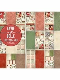 Bloc De 12 Papiers 15 X 30 Cm + 6 Die Cut JOY CRAFTS La Vie Est Belle CHRISTMAS CAROL