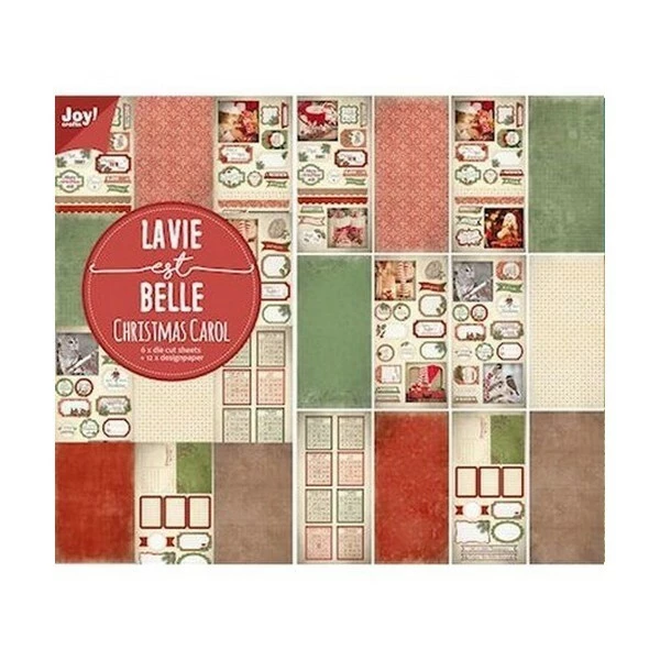 Bloc De 12 Papiers 15 X 30 Cm + 6 Die Cut JOY CRAFTS La Vie Est Belle CHRISTMAS CAROL 1 Bloc De 12 Papiers 15 X 30 Cm + 6 Die Cut JOY CRAFTS La Vie Est Belle CHRISTMAS CAROL