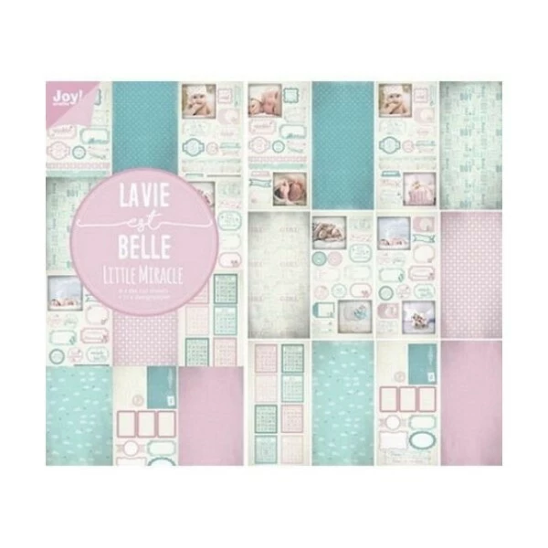 Bloc De 12 Papiers 15 X 30 Cm + 6 Die Cut JOY CRAFTS La Vie Est Belle LITTLE MIRACLE 1 Bloc De 12 Papiers 15 X 30 Cm + 6 Die Cut JOY CRAFTS La Vie Est Belle LITTLE MIRACLE