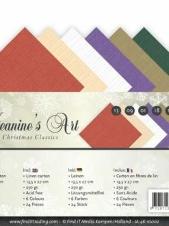 JEANINE S ART Bloc De 24 Cartons En Fibres De Lin 13,5 X 27 Cm Jeanines's Art CHRISTMAS CLASSICS