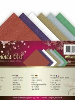 JEANINE S ART Bloc De 24 Cartons En Fibres De Lin 13,5 X 27 Cm Jeanines's Art GARDEN CLASSICS COLLECTION