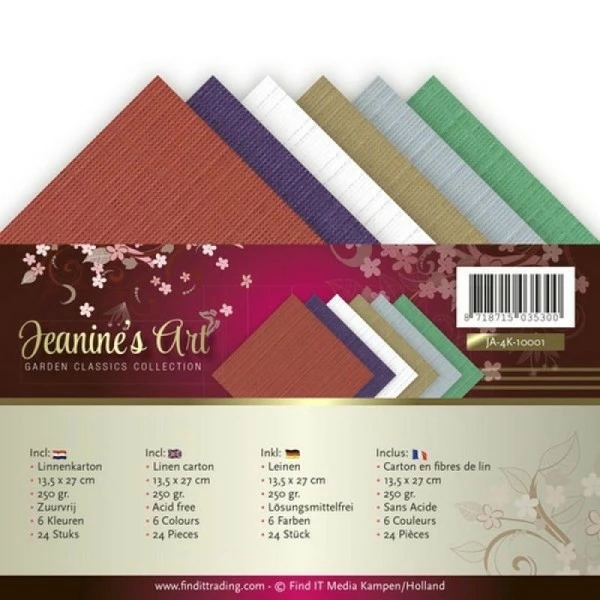 JEANINE S ART Bloc De 24 Cartons En Fibres De Lin 13,5 X 27 Cm Jeanines's Art GARDEN CLASSICS COLLECTION 1 JEANINE S ART Bloc De 24 Cartons En Fibres De Lin 13,5 X 27 Cm Jeanines's Art GARDEN CLASSICS COLLECTION