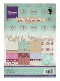 Bloc De 32 Papiers 15 X 21 Cm MARIANNE DESIGN CAFE LA PATISSERIE