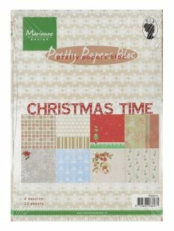 Bloc De 32 Papiers 15 X 21 Cm MARIANNE DESIGN CHRISTMAS TIME