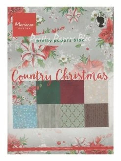 Bloc De 32 Papiers 15 X 21 Cm MARIANNE DESIGN COUNTRY CHRISTMAS