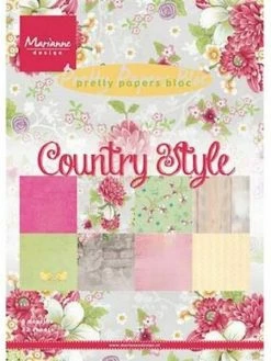 Bloc De 32 Papiers 15 X 21 Cm MARIANNE DESIGN COUNTRY STYLE