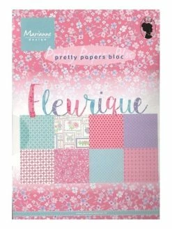 Bloc De 32 Papiers 15 X 21 Cm MARIANNE DESIGN FLEURIQUE