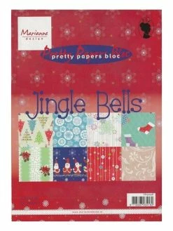 Bloc De 32 Papiers 15 X 21 Cm MARIANNE DESIGN JINGLE BELLS