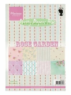 Bloc De 32 Papiers 15 X 21 Cm MARIANNE DESIGN ROSE GARDEN