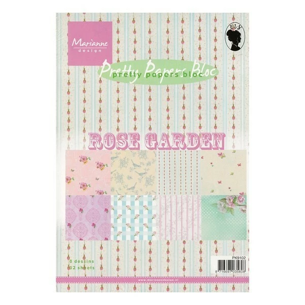 Bloc De 32 Papiers 15 X 21 Cm MARIANNE DESIGN ROSE GARDEN 1 Bloc De 32 Papiers 15 X 21 Cm MARIANNE DESIGN ROSE GARDEN