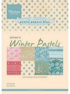 Bloc De 32 Papiers 15 X 21 Cm MARIANNE DESIGN WINTER PASTELS