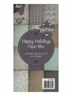Bloc De 48 Papiers Scrapbooking 15 X 30 Cm Joy Crafts HAPPY HOLYDAYS