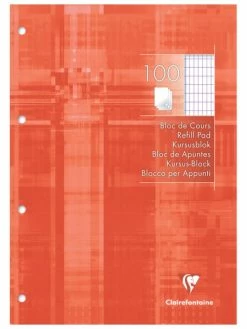 Bloc De Cours 21x29,7 - 200 Pages Quadrillé 4x8 - Clairefontaine
