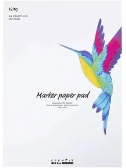 Creativ Company Bloc De Papier à Dessin - A4 - Blanc - 120 G - 30 Feuilles