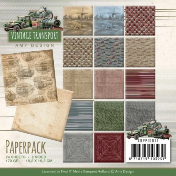 Find It™ Bloc De Papier - Amy Design - Vintage Transport 15.2 X 15.2 1 Find It™ Bloc De Papier - Amy Design - Vintage Transport 15.2 X 15.2