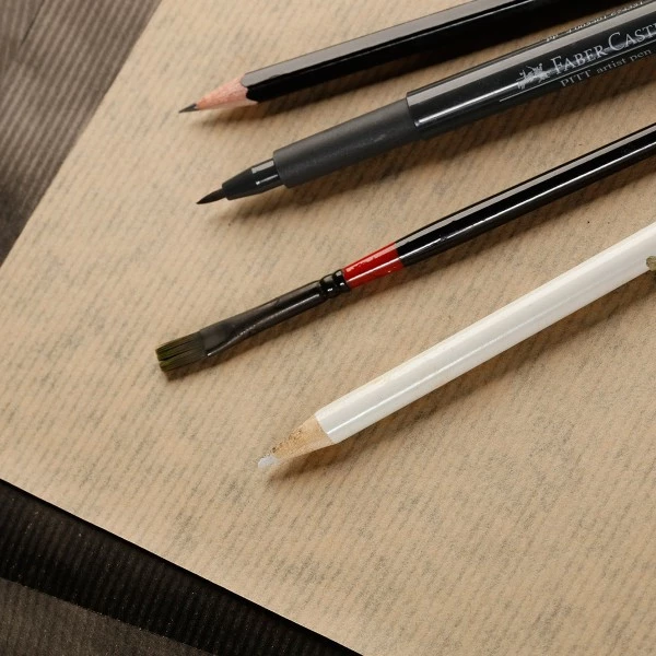 CLAIREFONTAINE Bloc De Papier Kraft Vergé Double-face A3 - Brun Et Noir - 60 Feuilles 2 CLAIREFONTAINE Bloc De Papier Kraft Vergé Double-face A3 - Brun Et Noir - 60 Feuilles – Image 2